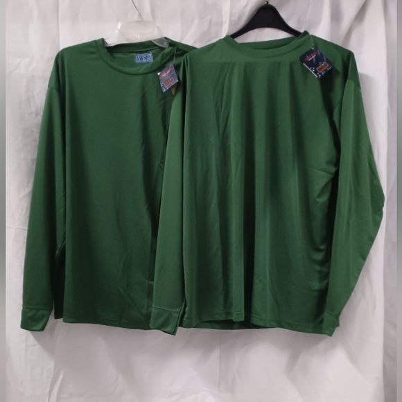 2 New YKM Performance Wicking Technology Long Sleeve Tee Shirts Size Large - Picture 1 of 9